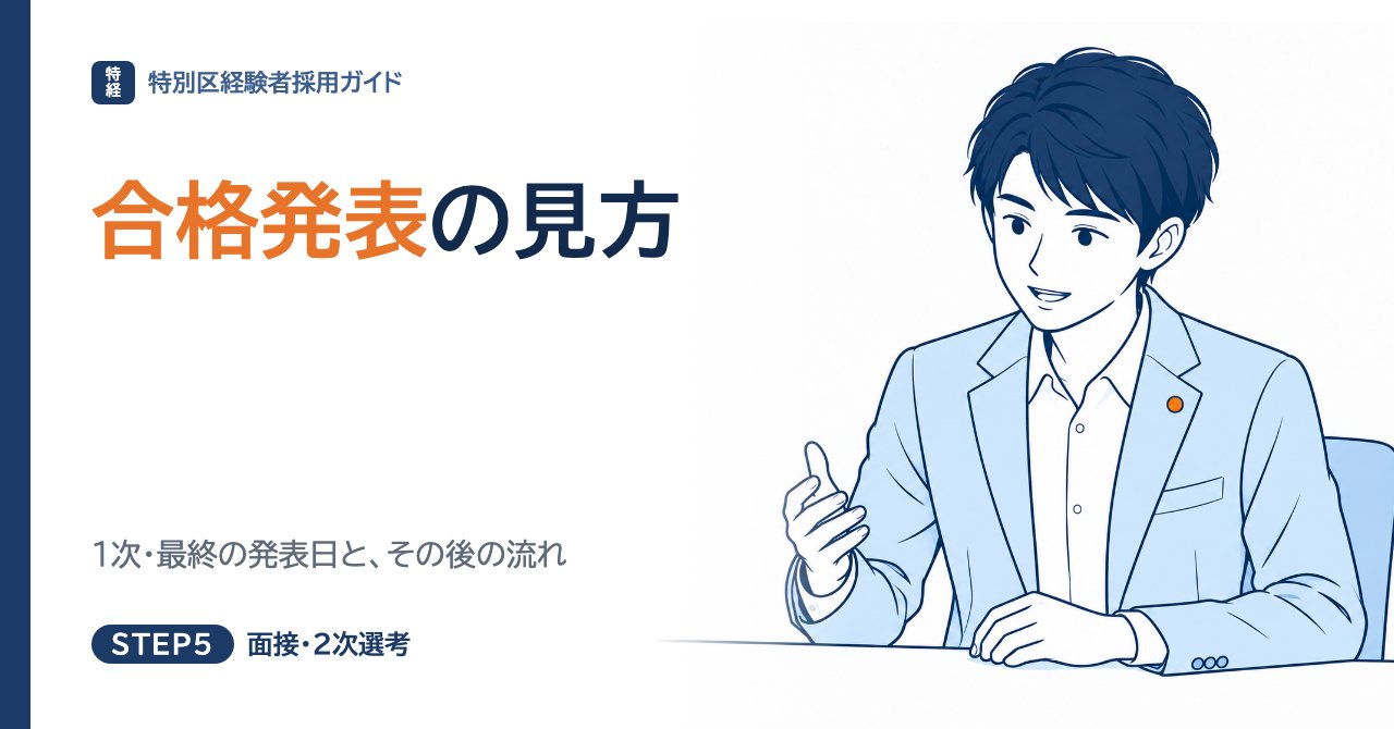 特別区経験者採用の合格発表｜1次・最終の発表日と、その後の流れ