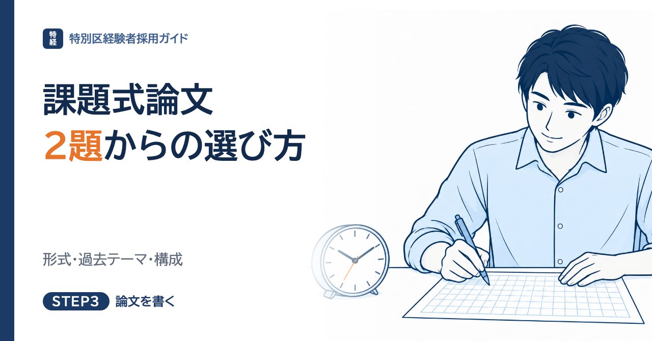 特別区経験者採用の課題式論文の書き方｜2題からの選び方と構成