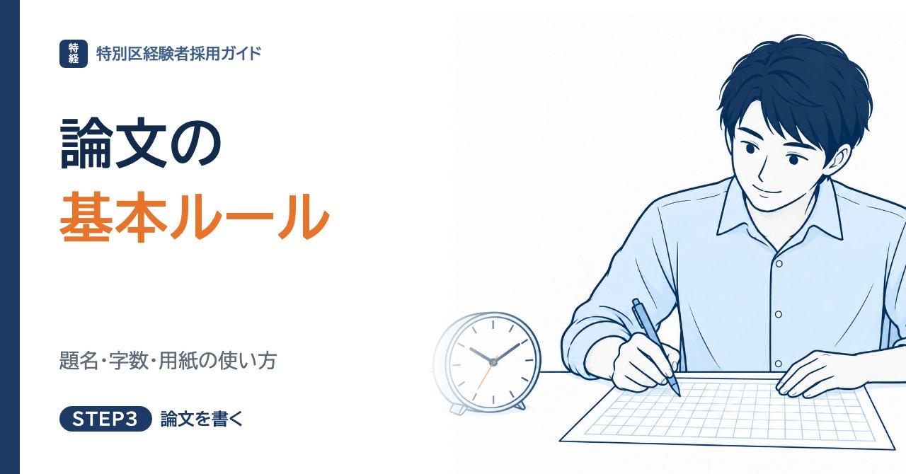 特別区経験者採用の論文、題名・字数・用紙の使い方で失敗しないための基本ルール