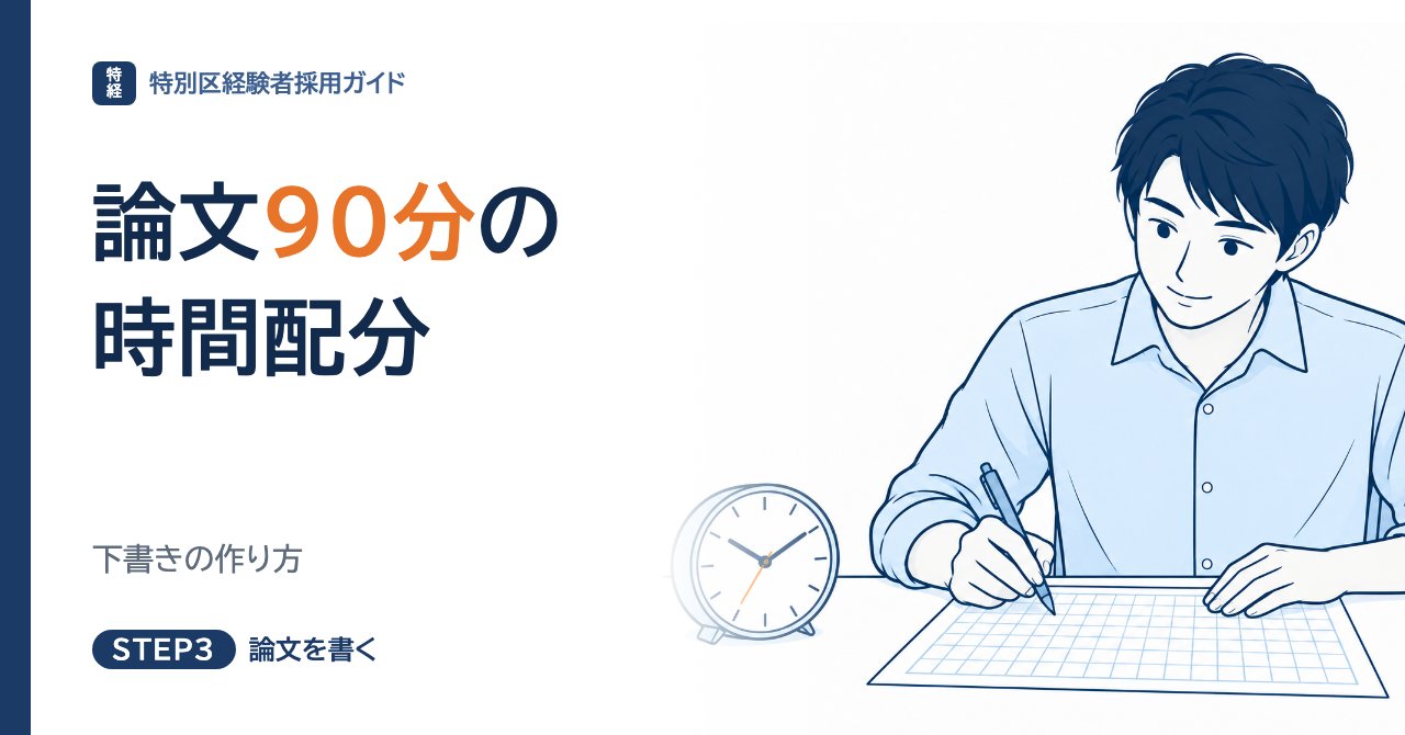 特別区経験者採用の論文、90分の時間配分と下書きの作り方
