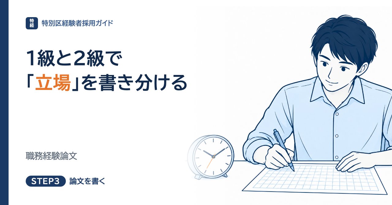 職務経験論文、1級職と2級職で「立場」をどう書き分けるか